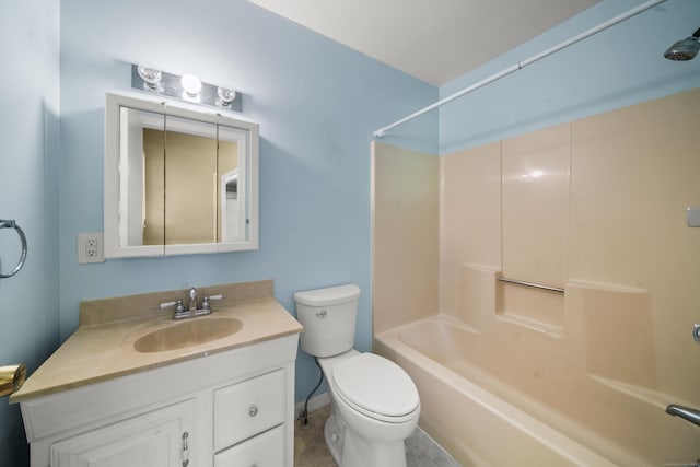 245 Riverside Ave, Torrington, CT 06790 - bathroom featuring toilet, vanity, bathtub / shower combination, and baseboards