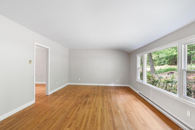 33 Deer Park Rd, Simsbury, CT 06089 - spare room featuring a baseboard heating unit, light wood-style flooring, and baseboards
