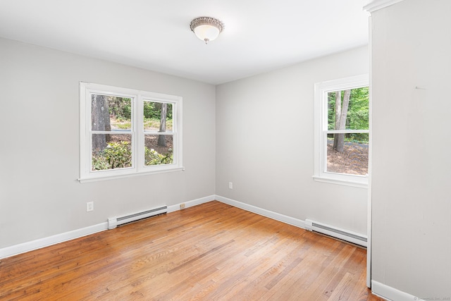33 Deer Park Rd, Simsbury, CT 06089 - empty room with a baseboard radiator, light wood-type flooring, and baseboards