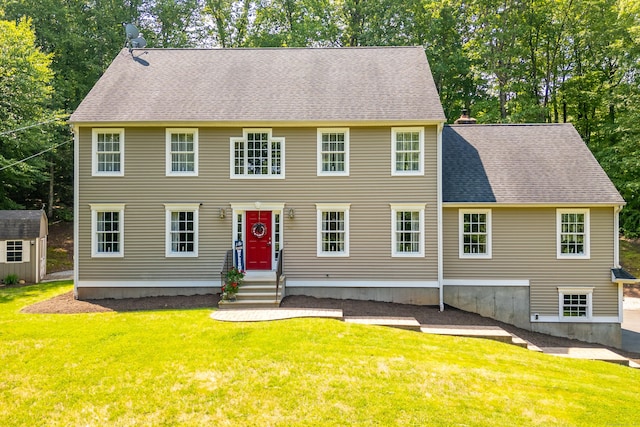1382 Cedar Swamp Rd, Coventry, CT 06238 - colonial-style house with a front yard and a shingled roof