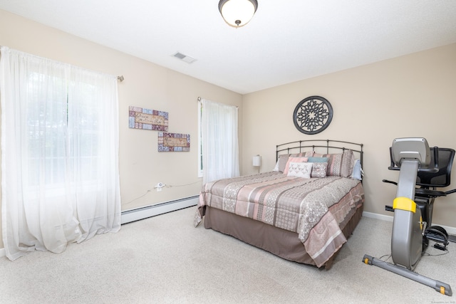 1382 Cedar Swamp Rd, Coventry, CT 06238 - bedroom featuring a baseboard heating unit, carpet, and baseboards