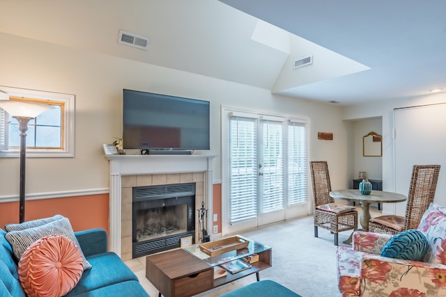 923 Old Pond Ln Unit 923, Norwich, CT 06360 - living room with plenty of natural light, a tile fireplace, and carpet floors