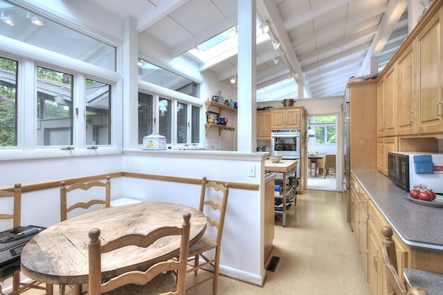 62 Wells Hill Rd, Weston, CT 06883 - dining space featuring a skylight