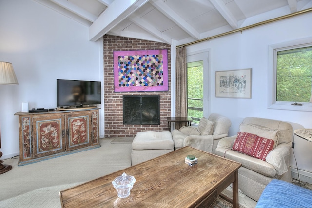 62 Wells Hill Rd, Weston, CT 06883 - living room with a brick fireplace and carpet