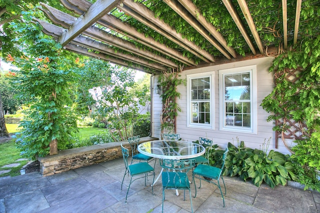 2683 Bronson Rd, Fairfield, CT 06824 - view of patio with a pergola and outdoor dining area