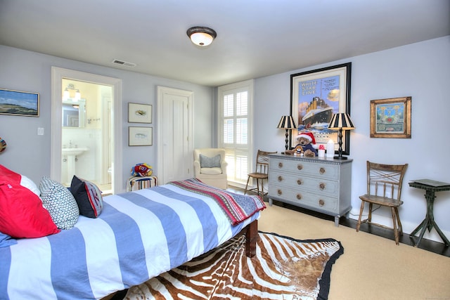 2683 Bronson Rd, Fairfield, CT 06824 - carpeted bedroom featuring ensuite bath