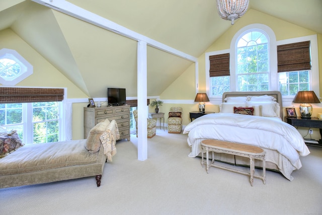 2683 Bronson Rd, Fairfield, CT 06824 - carpeted bedroom with vaulted ceiling