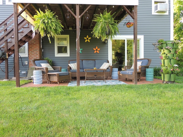 175 Cross Hill Rd, Monroe, CT 06468 - back of house with a lawn, an outdoor hangout area, and a patio