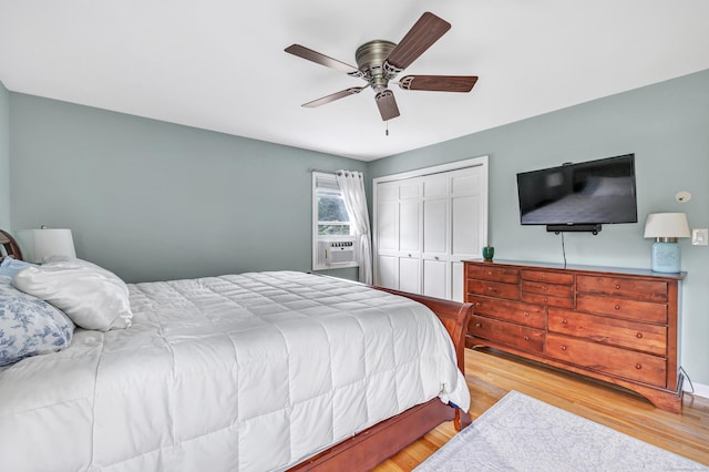 175 Cross Hill Rd, Monroe, CT 06468 - bedroom with wood finished floors, a closet, and a ceiling fan