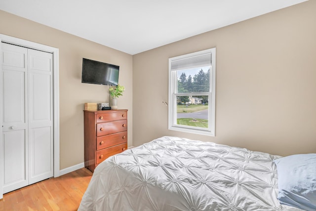175 Cross Hill Rd, Monroe, CT 06468 - bedroom featuring light wood-style flooring, baseboards, and a closet