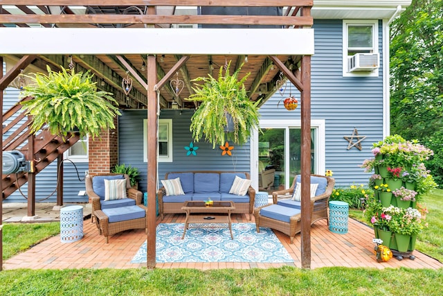 175 Cross Hill Rd, Monroe, CT 06468 - view of patio / terrace with an outdoor living space, a deck, and cooling unit