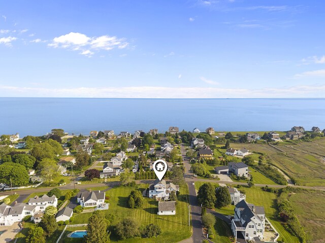 290 Neck Rd, Madison, CT 06443 - aerial overview of property's location with nearby suburban area and a large body of water