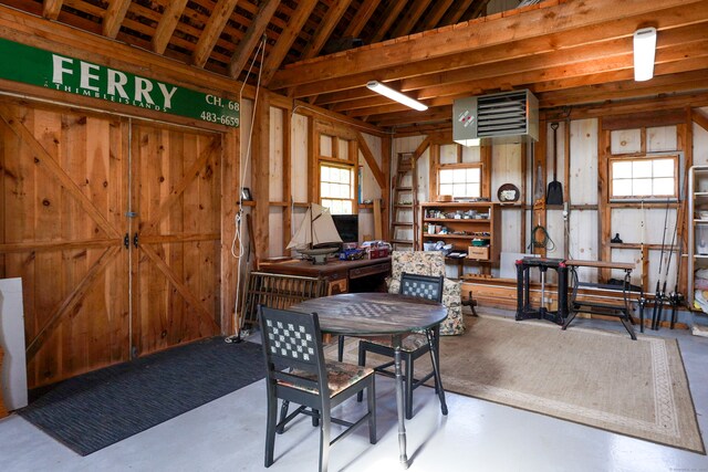290 Neck Rd, Madison, CT 06443 - dining space featuring a heating unit and finished concrete flooring