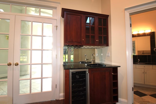 11 Pheasant Ridge Rd, Newtown, CT 06470 - indoor wet bar featuring beverage cooler