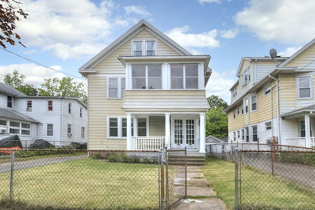 100 Union Ave, West Haven, CT 06516 - view of front facade featuring a porch, french doors, and a gate