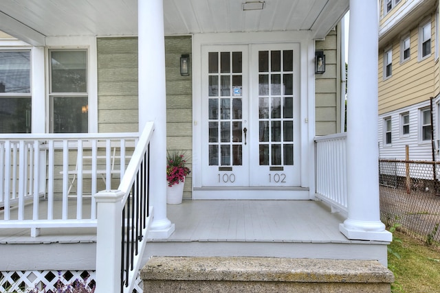 100 Union Ave, West Haven, CT 06516 - view of exterior entry with covered porch and french doors