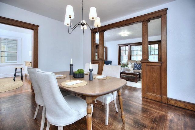 100 Union Ave, West Haven, CT 06516 - dining space with a chandelier and dark wood-type flooring