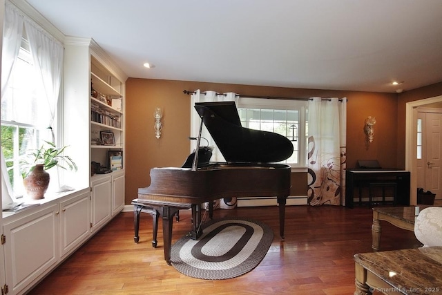 2 Tamshell Dr, Kent, CT 06757 - living area featuring light wood-type flooring, built in shelves, and recessed lighting