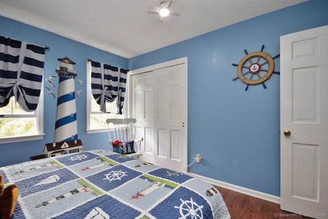 2 Tamshell Dr, Kent, CT 06757 - bedroom with wood finished floors, a closet, and baseboards