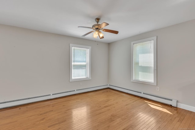 23 Ross Rd, Preston, CT 06365 - spare room featuring hardwood / wood-style floors, a ceiling fan, and baseboards