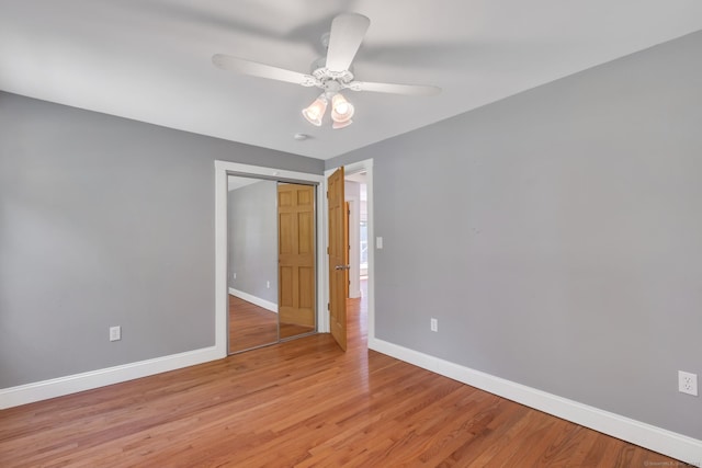 23 Ross Rd, Preston, CT 06365 - unfurnished room with baseboards, light wood finished floors, ceiling fan, and a smoke detector