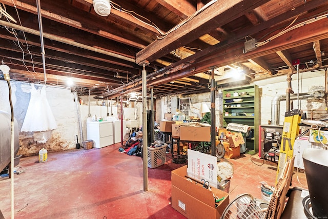 5 Maple Corners Rd, Ledyard, CT 06335 - unfinished basement featuring separate washer and dryer