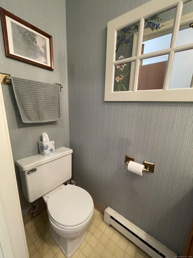 268 Hartford Tpke Apt A2, Tolland, CT 06084 - bathroom with a baseboard heating unit and toilet