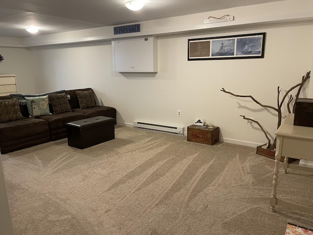 268 Hartford Tpke Apt A2, Tolland, CT 06084 - carpeted living area featuring baseboard heating and baseboards