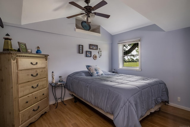 45 E St, Madison, CT 06443 - bedroom featuring light wood-style floors, lofted ceiling, baseboards, and ceiling fan