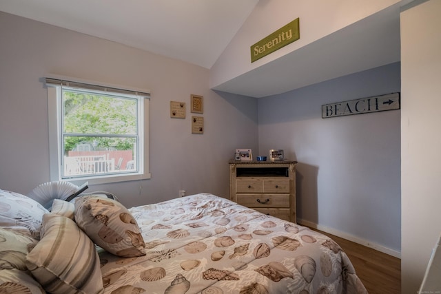 45 E St, Madison, CT 06443 - bedroom with vaulted ceiling, wood finished floors, and baseboards