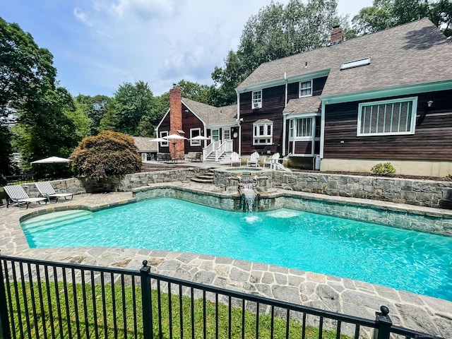 3 Dan Beard Ln, Redding, CT 06896 - view of swimming pool featuring a patio and a pool with connected hot tub