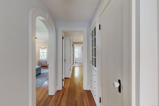 1 Yale Ave, Middlebury, CT 06762 - corridor with radiator heating unit and wood finished floors