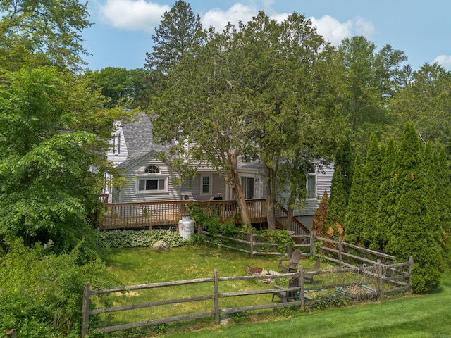 1 Yale Ave, Middlebury, CT 06762 - view of front of home featuring a wooden deck and roof with shingles