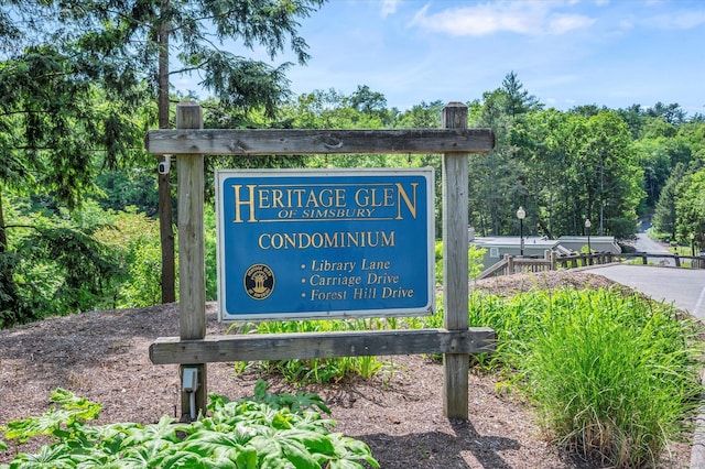 view of community sign