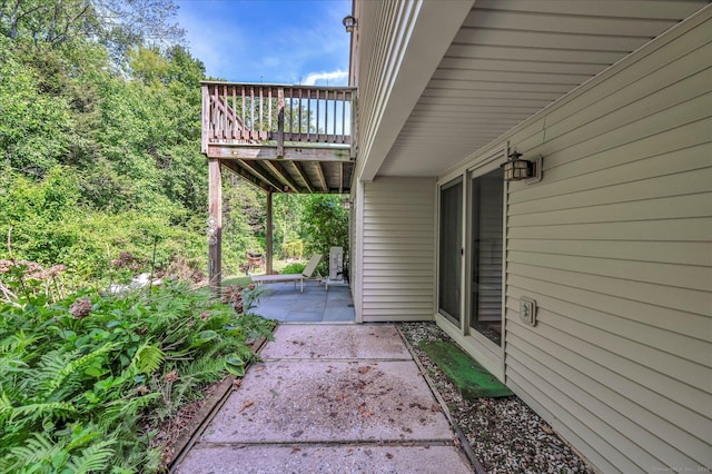 view of patio with a balcony