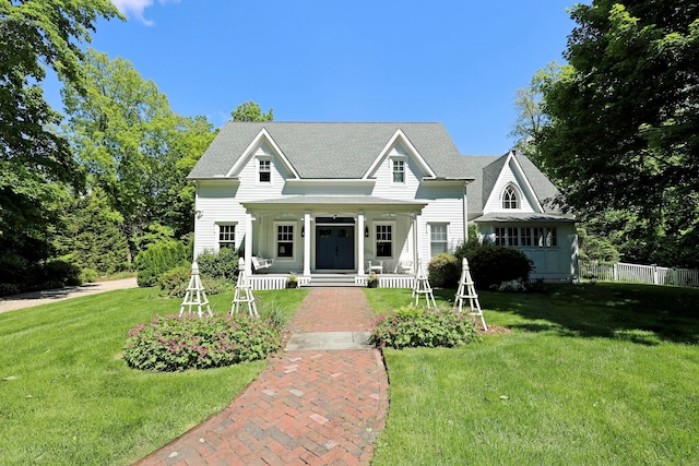 171 Cross Hwy, Redding, CT 06896 - view of front of home with covered porch and roof with shingles