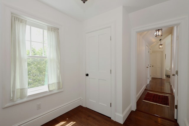 171 Cross Hwy, Redding, CT 06896 - corridor featuring dark wood-style flooring and baseboards