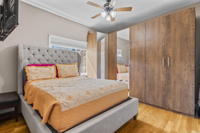 100 Boston Ter, Bridgeport, CT 06610 - bedroom featuring wood finished floors and a ceiling fan