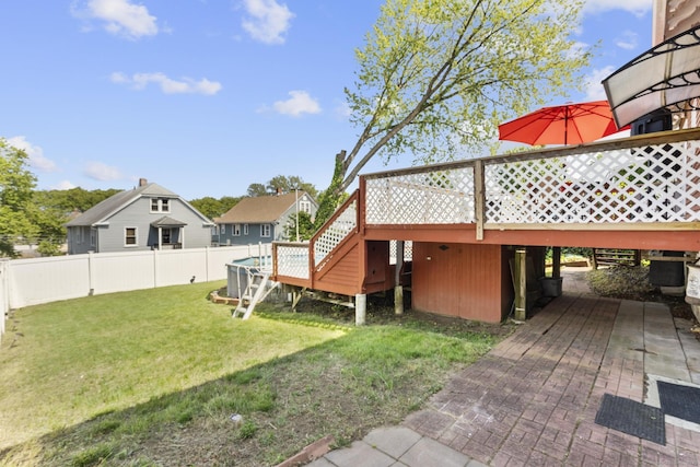 100 Boston Ter, Bridgeport, CT 06610 - view of yard featuring a wooden deck and stairs