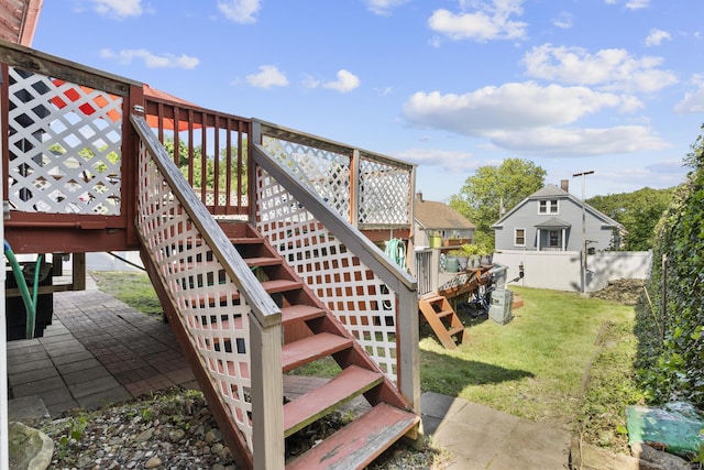 100 Boston Ter, Bridgeport, CT 06610 - deck featuring stairway and a yard