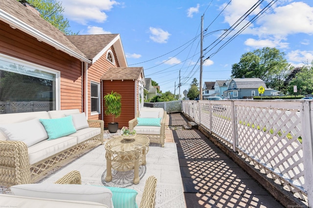 100 Boston Ter, Bridgeport, CT 06610 - view of patio featuring an outdoor hangout area