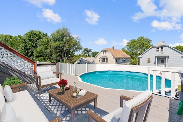 100 Boston Ter, Bridgeport, CT 06610 - view of swimming pool with a wooden deck