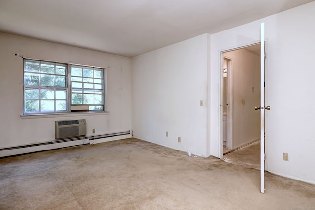 1120 New Haven Ave Apt 142, Milford, CT 06460 - unfurnished room with carpet floors, a wall mounted air conditioner, and a baseboard radiator