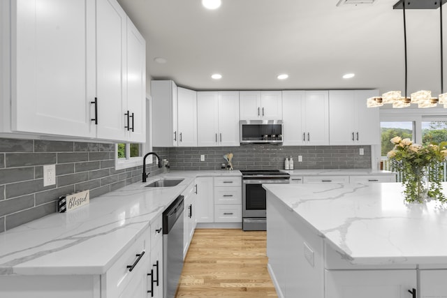 4 Wanzer Hill Rd, Sherman, CT 06784 - kitchen with appliances with stainless steel finishes, a sink, recessed lighting, and white cabinetry