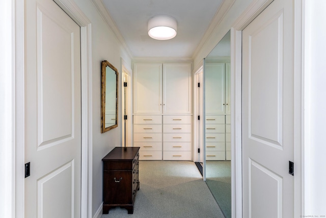 78 Garnet Rd, Roxbury, CT 06783 - hallway with carpet flooring and ornamental molding