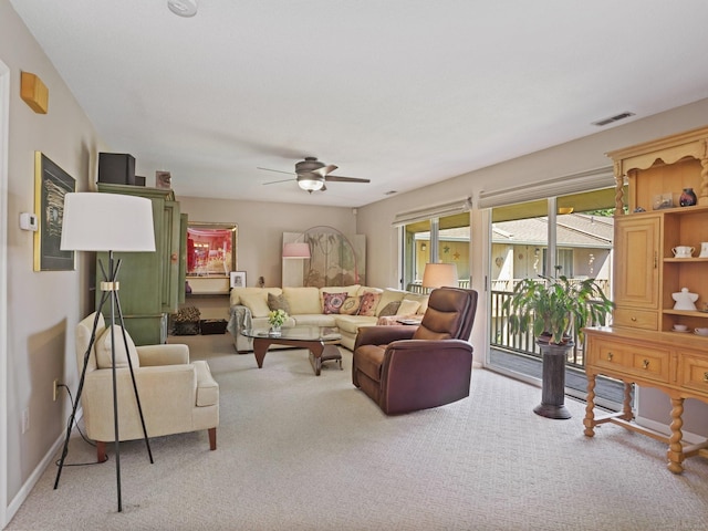 100 Wolfpit Ave Apt 19, Norwalk, CT 06851 - living area featuring carpet floors and a ceiling fan