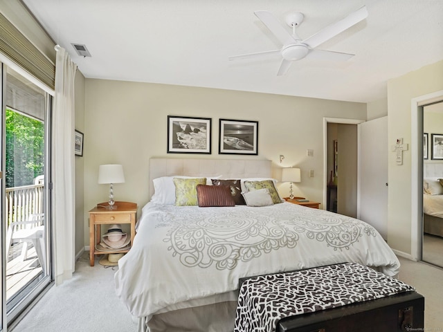 100 Wolfpit Ave Apt 19, Norwalk, CT 06851 - bedroom featuring carpet, access to exterior, baseboards, and a ceiling fan