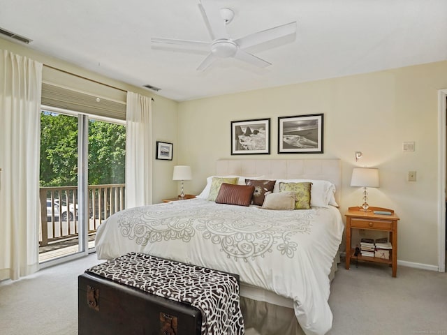 100 Wolfpit Ave Apt 19, Norwalk, CT 06851 - carpeted bedroom with access to exterior, baseboards, and ceiling fan