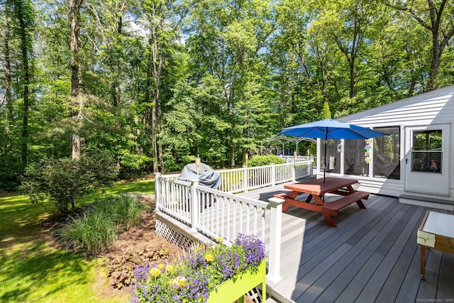 825 Copper Hill Rd, Suffield, CT 06093 - wooden terrace featuring outdoor dining area