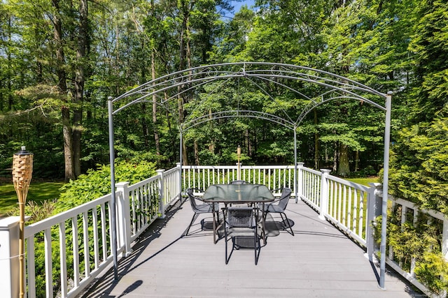 825 Copper Hill Rd, Suffield, CT 06093 - wooden terrace with outdoor dining space